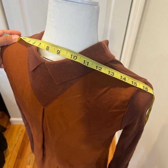 Vintage Lacoste Long Sleeved Brown Dress size 34 - Picture 10 of 14